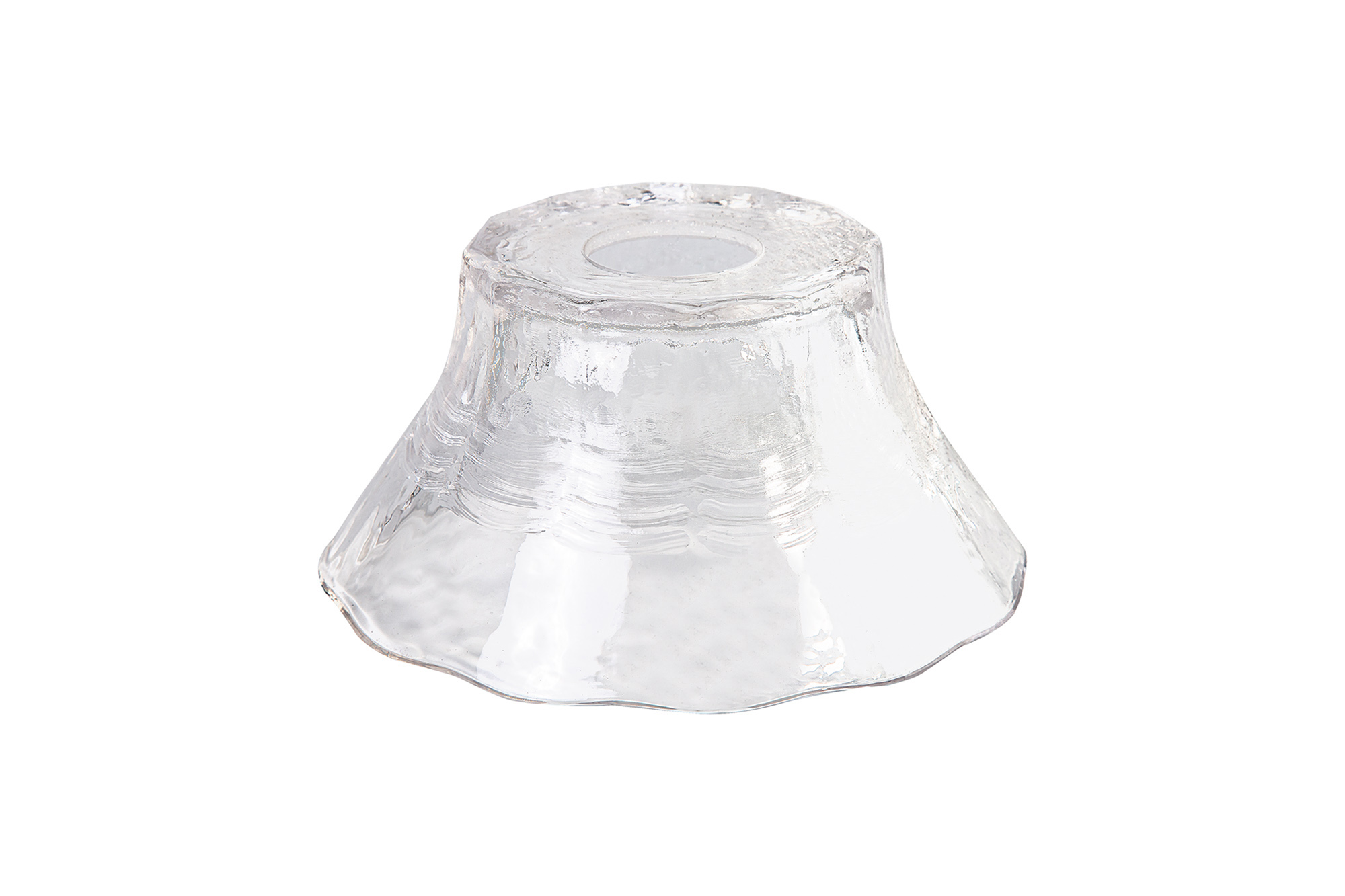 D0614  Gilda Curved Bell 17.5cm Wave Patterned Glass Shade Clear